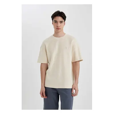 DEFACTO Comfort Fit Crew Neck Printed Knitwear T-Shirt