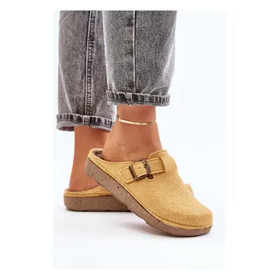 Comfortable women's slippers with Inblu buckle ED000019 yellow