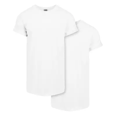 Men's T-shirts Pre-Pack Long Shaped Turnup 2-Pack white