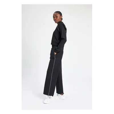 DEFACTO Fit Wide Leg Pocketed Wide Leg Standard Pique Sweatpants