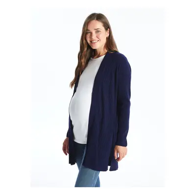 LC Waikiki Shawl Collar Plain Long Sleeve Maternity Knitwear Cardigan