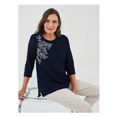 LC Waikiki Women's Crew Neck Floral Embroidered T-Shirt