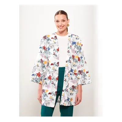 LC Waikiki Women's Shawl Collar Floral Cotton Kimono