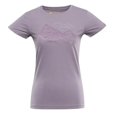 Women's organic cotton T-shirt ALPINE PRO EKKA lavender gray variant pb