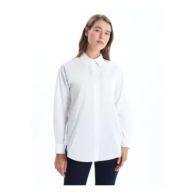 LC Waikiki Lcw Plain Long Sleeve Oversize Poplin Women's Shirt