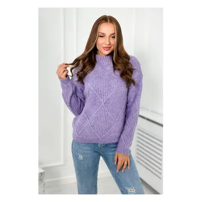 Sweater draped over the head in diamond purple