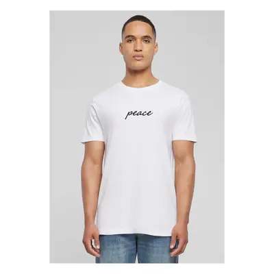 Men's T-shirt Peace Wording EMB white