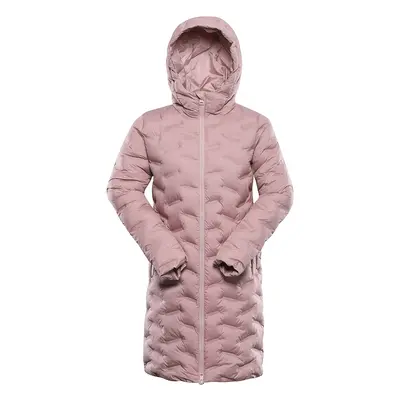 Women's coat with impregnation ALPINE PRO AWEDA pale mauve