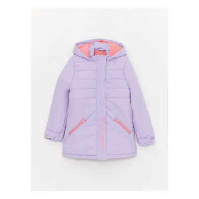 LC Waikiki Girls' Hooded Printed Down Coat