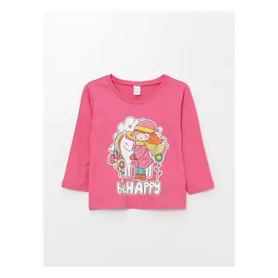 LC Waikiki Crew Neck Long Sleeve Printed Baby Girl T-Shirt