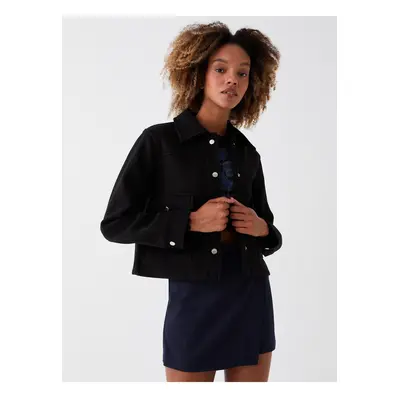 LC Waikiki Shirt Collar Plain Long Sleeve Women's Jacket