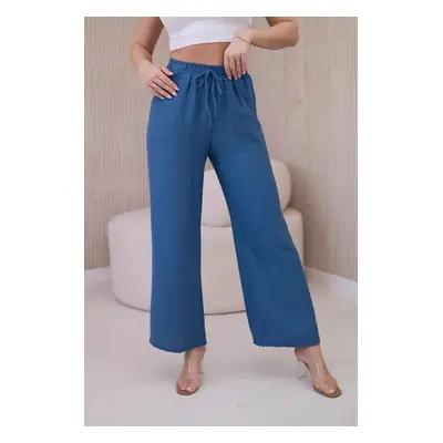 Viscose wide denim trousers