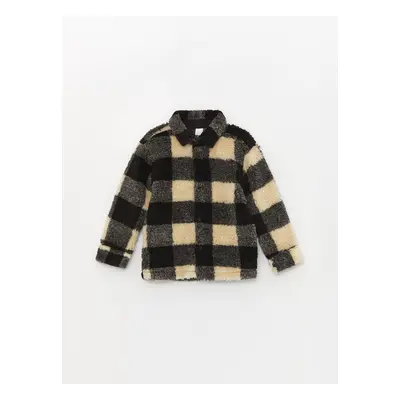 LC Waikiki Plaid Long Sleeve Plush Baby Boy Shirt Jacket