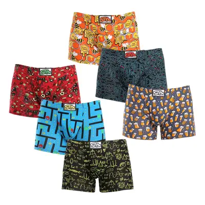 6PACK Men's Styx Long Art Classic Boxer Shorts Multicolored