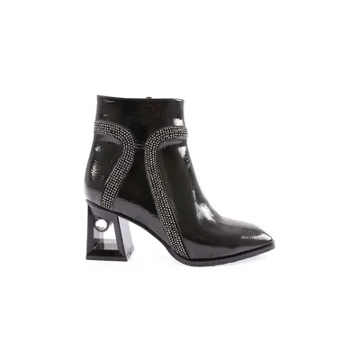 DGN 864-22k Women's Silver Stone Heeled Boots.