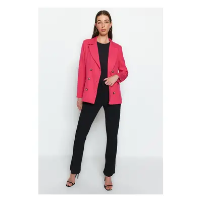 Trendyol Pink Regular Lined Double Breasted Closure Woven Blazer Jacket