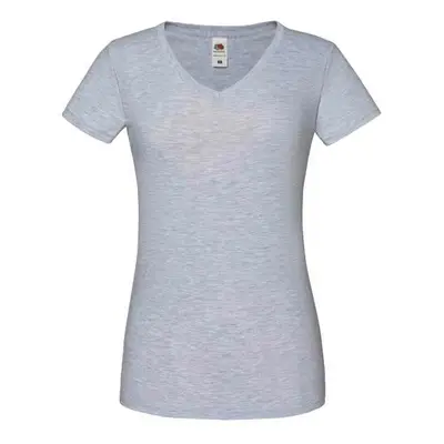 Iconic Vneck Fruit of the Loom Women's Grey T-shirt