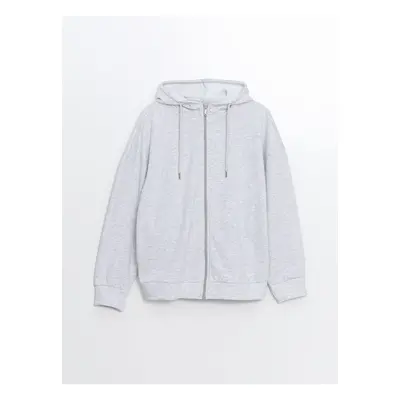 LC Waikiki LCW DREAM Grey Melange Women's Hooded Plain Pajama Top