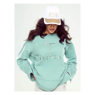 Celadon sweatshirt By o la la cxp1257.fadedgreen