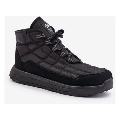 Insulated men's winter boots lace-up Progress black