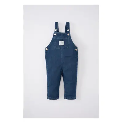 DEFACTO Baby Boy Label Printed Jean Jumpsuit