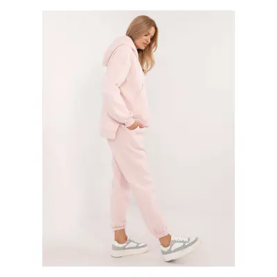 Light pink women's basic set with trousers