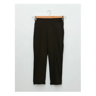 LC Waikiki Elastic Waist Straight Pocket Detail Gabardine Fabric Women's Trousers