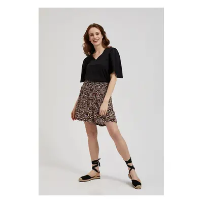 Women's shorts with floral pattern MOODO - black