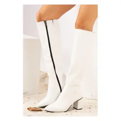 Fox Shoes Women's White Faux Leather Boots