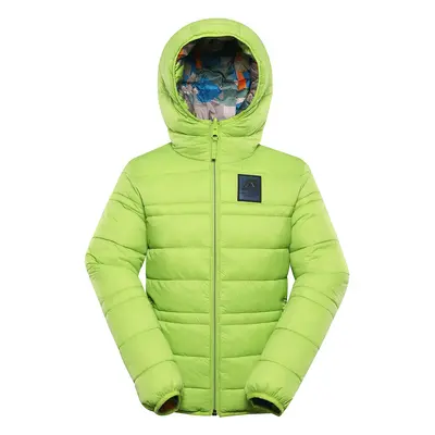 Children's reversible jacket hi-therm ALPINE PRO DOUWO lime green variant pa