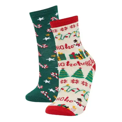 DEFACTO Boy's Christmas Themed 2-Pack Cotton Long Socks