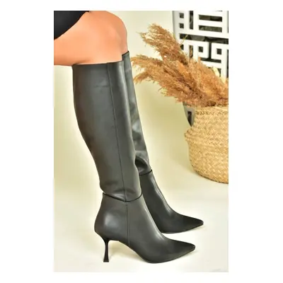 Fox Shoes Women's Black Thin Heeled Boots