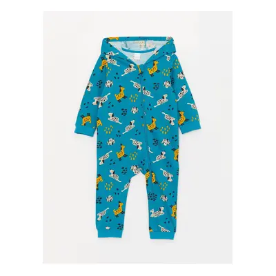 LC Waikiki Hooded Long Sleeve Patterned Baby Boy Rompers