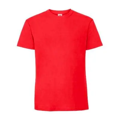 Iconic Ringspun Premium Fruit of the Loom Men's Red T-shirt