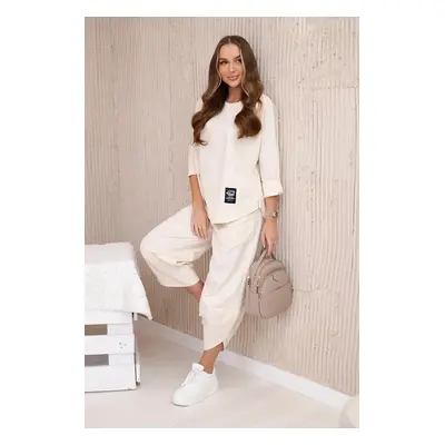 Set of sweatshirt and pants punto light beige