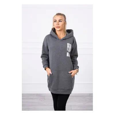 Hoodie with graphite patches