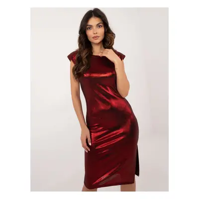 Dark Red Midi Cocktail Dress