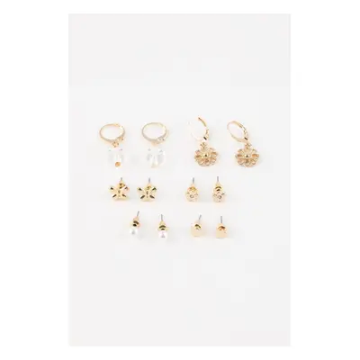 DEFACTO Women's 6-Piece Gold Earrings