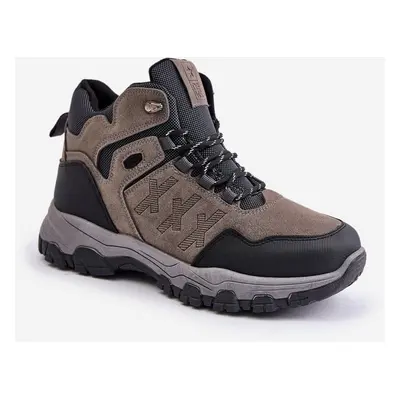 Insulated Trekking Shoes Men's Lace-up Grey Zerista