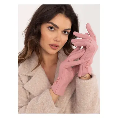 Light pink knitted gloves