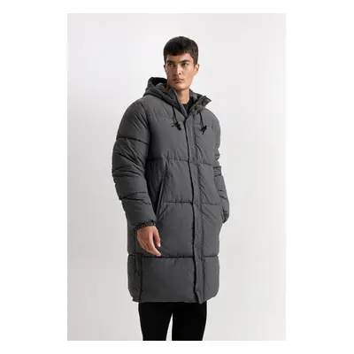 DEFACTO Regular Fit Hooded Snap Parka Coat