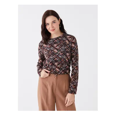 LC Waikiki Crew Neck Patterned Long Sleeve Women's Blouse