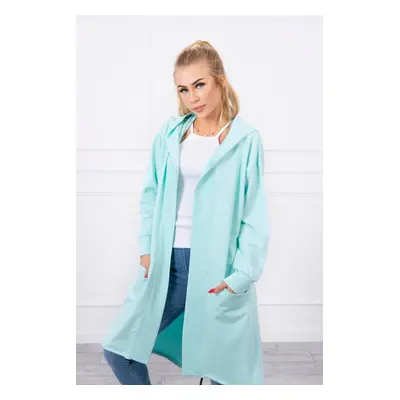 Oversize mint hooded cape