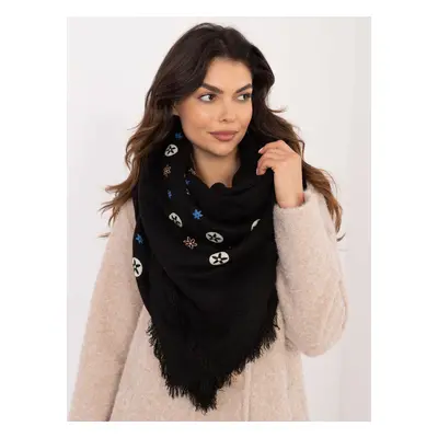 Black women's scarf with print