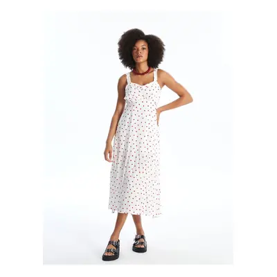 LC Waikiki Women's Sweetheart Neck Polka Dot Strapless Dress