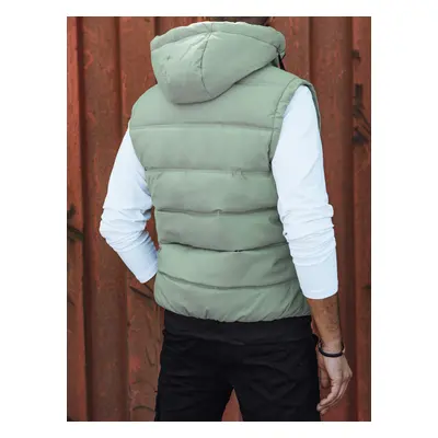 Men's quilted vest with hood green Dstreet