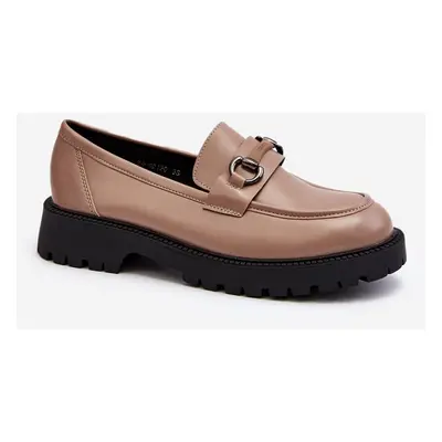 Women's eco leather loafers Beige Ledda