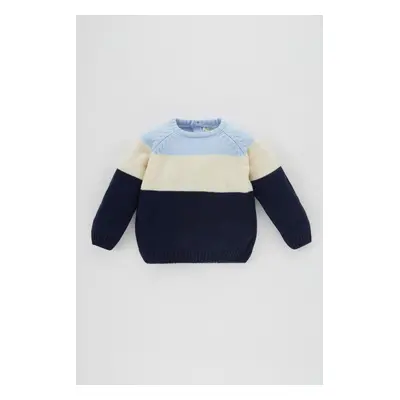 DEFACTO Baby Boy Crew Neck Color Block Sweater