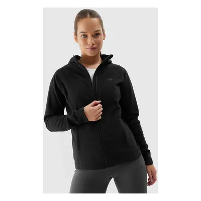 Women's regular fleece with a 4F hood - black