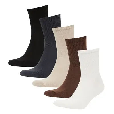 DEFACTO Men's Comfortable Elastic 5-Pack Cotton Ankle Socks